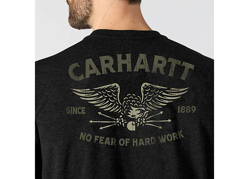 Load image into Gallery viewer, Carhartt Men's Irvine Relaxed Hardwork Eagle T-Shirt Black 107777-N04
