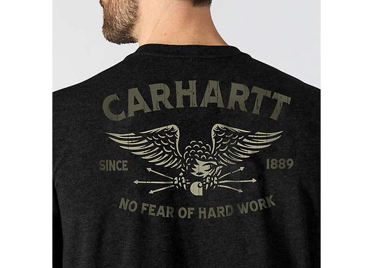 Carhartt Men's Irvine Relaxed Hardwork Eagle T-Shirt Black 107777-N04