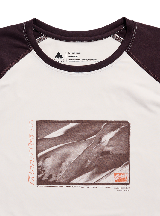 Burton Men's Roadie Base Layer Tech T-Shirt Stout White/Bear Hug Brown 1537712FBIRG