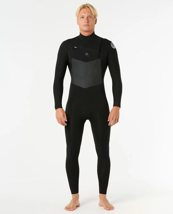 Rip Curl Men's Dawn Patrol 4/3 Chest Zip Wetsuit Black 157MFS-0090