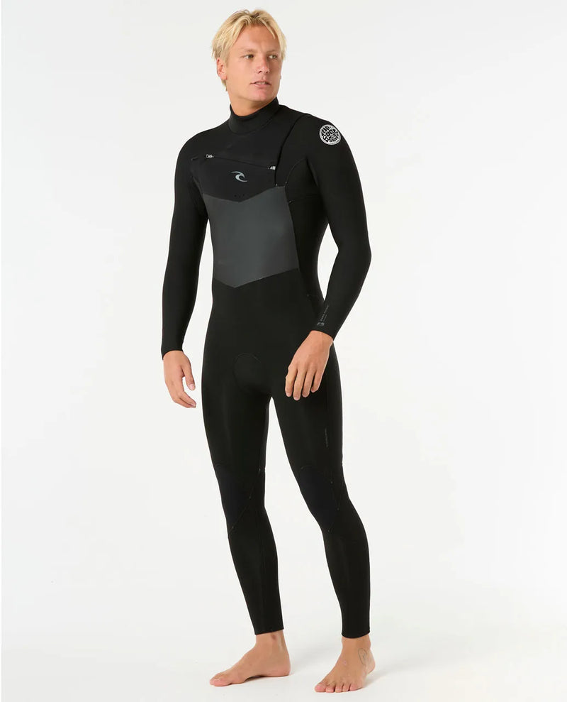 Load image into Gallery viewer, Rip Curl Men&#39;s Dawn Patrol 4/3 Chest Zip Wetsuit Black 157MFS-0090

