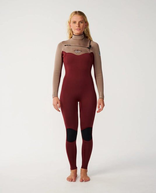 Rip Curl Women's Dawn Patrol 5/3 Chest Zip Chocolate 15ZWFS