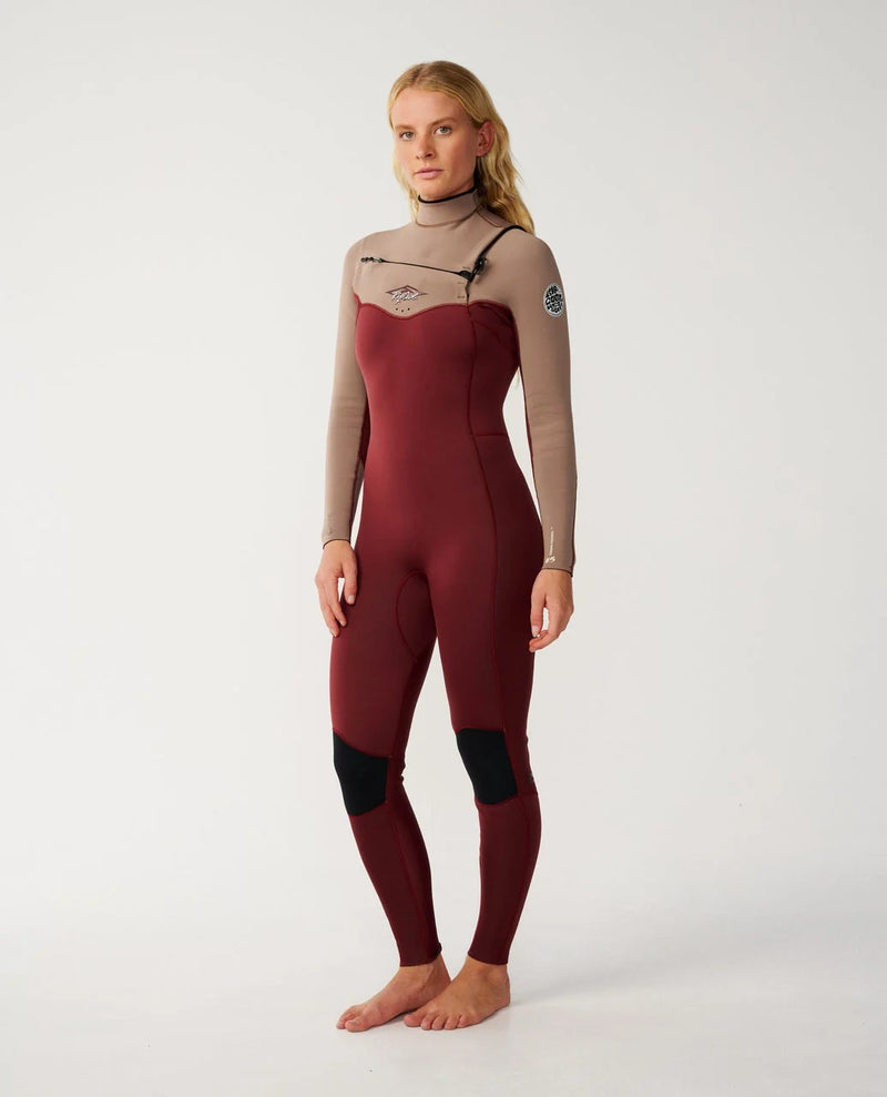 Load image into Gallery viewer, Rip Curl Women's Dawn Patrol 5/3 Chest Zip Chocolate 15ZWFS
