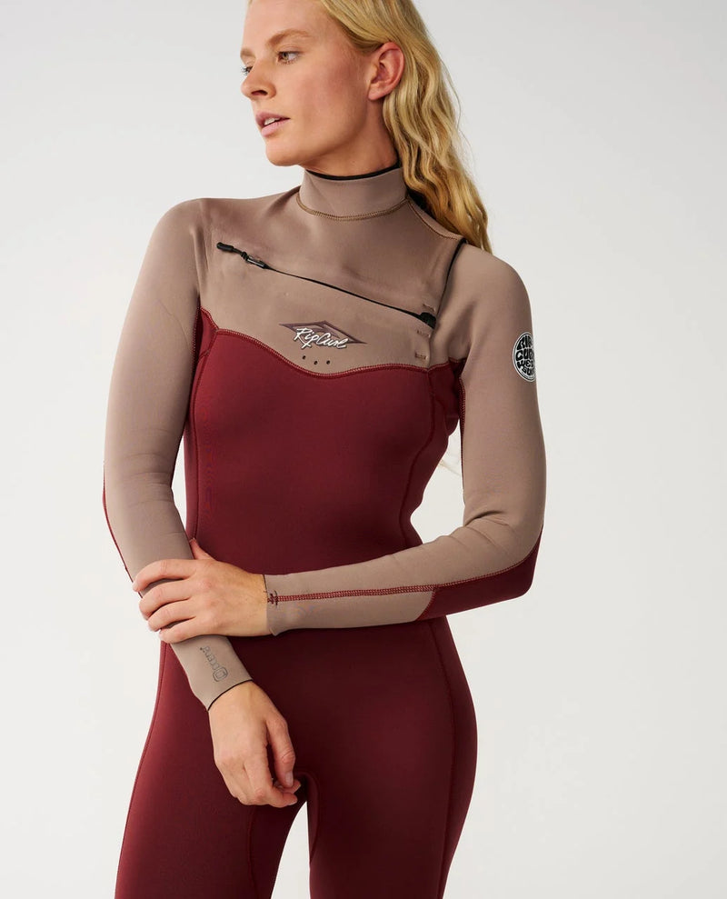 Load image into Gallery viewer, Rip Curl Women's Dawn Patrol 5/3 Chest Zip Chocolate 15ZWFS
