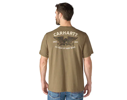 Carhartt Men's Irvine Relaxed Hardwork Eagle T-Shirt Night Fatigue Heather 107777-GR8