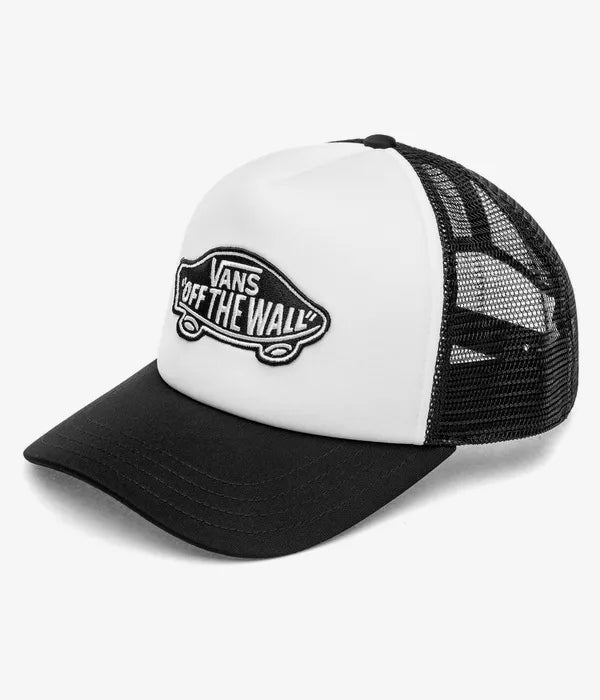 Load image into Gallery viewer, Vans Men&#39;s Classic Patch Curved Bill Trucker Black/White VN00066XY281
