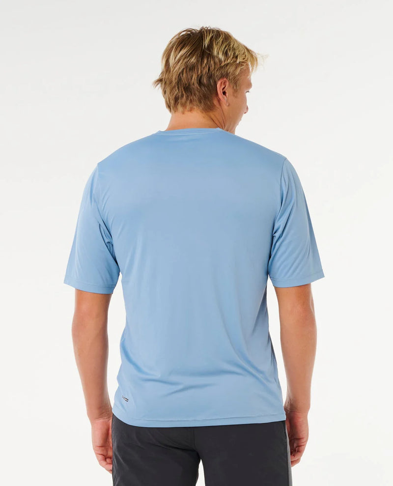 Load image into Gallery viewer, Rip Curl Men's Icons Of Surflite UPF50 Short Sleeve Rash Vest Faded Denim 163MRV_4737
