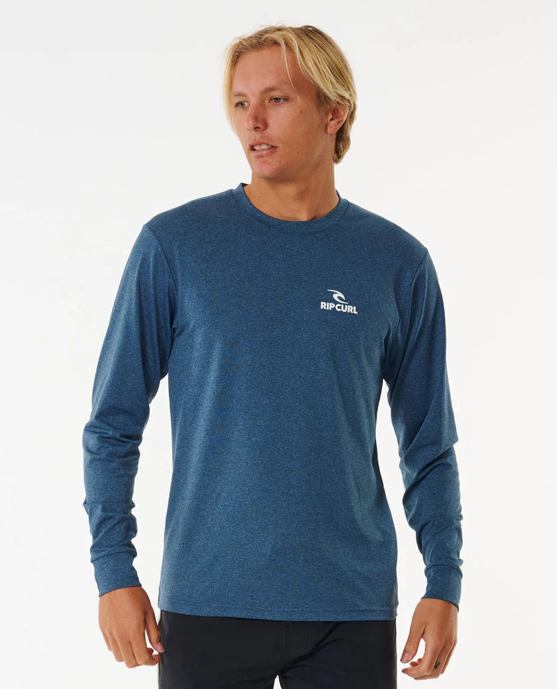 Load image into Gallery viewer, Rip Curl Men's Stack UPF50 Long Sleeve Rash Vest Navy Marle 166MRV_3277
