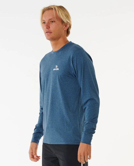 Rip Curl Men's Stack UPF50 Long Sleeve Rash Vest Navy Marle 166MRV_3277