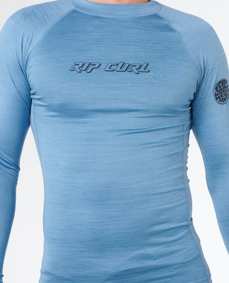 Load image into Gallery viewer, Rip Curl Men's Dawn Patrol UPF Perf Long Sleeve Rash Vest Faded Denim 16BMRV_4737

