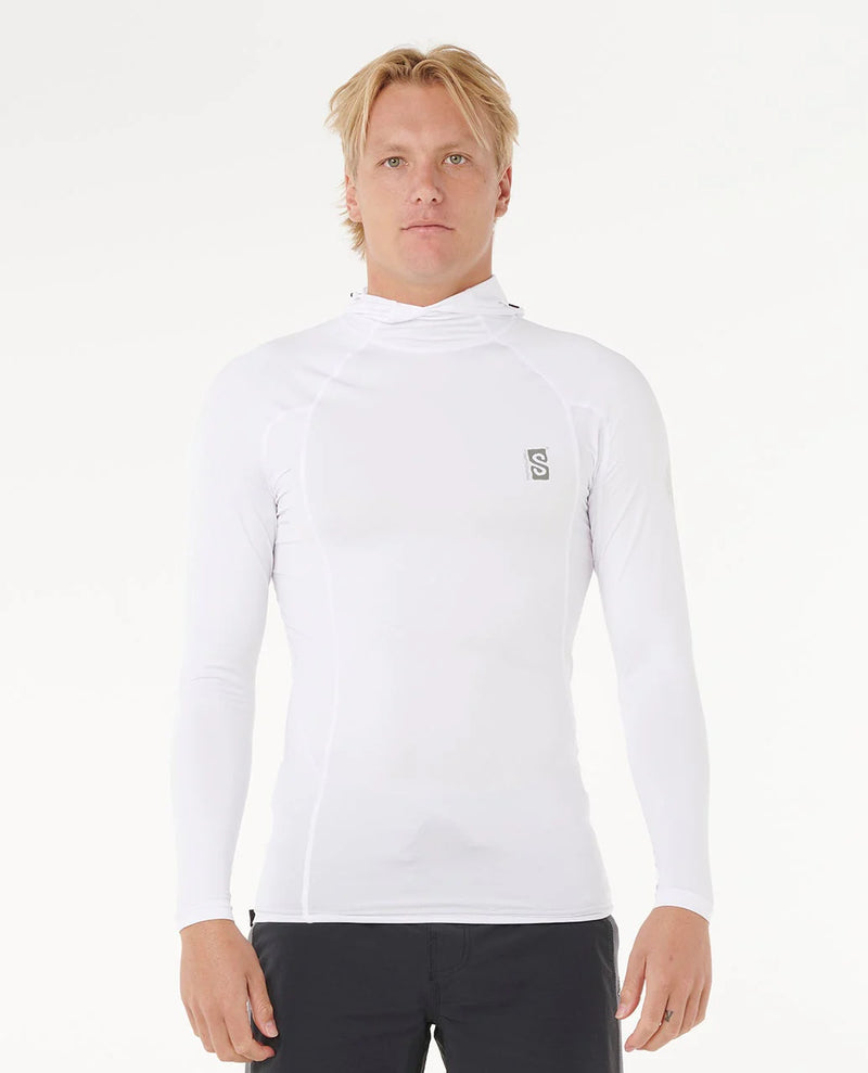 Load image into Gallery viewer, Rip Curl Men's Search UPF50 Performance Hood Long Sleeve Rash Vest White 16IMRV_1000
