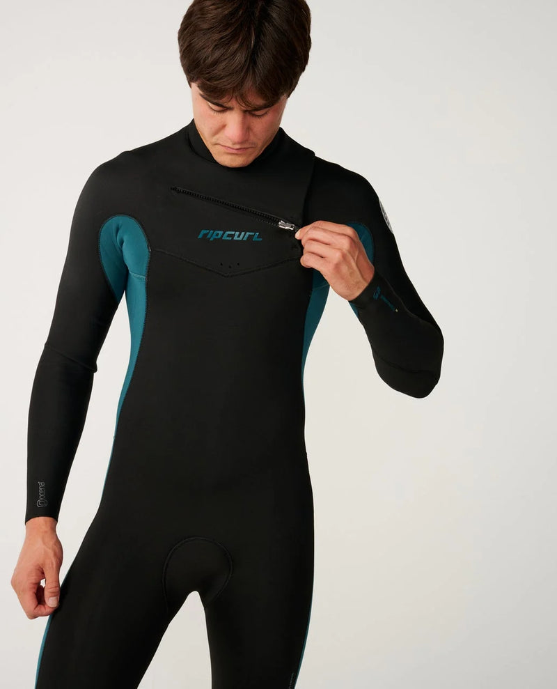 Load image into Gallery viewer, Rip Curl Men's Dawn Patrol 5/3 Chest Zip Steamer Wetsuit Green 16PMFS-0060
