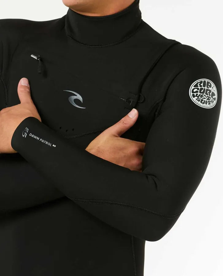 Load image into Gallery viewer, Rip Curl Men&#39;s Dawn Patrol 5/3 Chest Zip Wetsuit Black 16PMFS-0090

