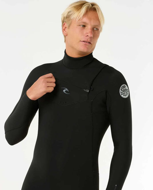 Rip Curl Men's Dawn Patrol 5/3 Chest Zip Wetsuit Black 16PMFS-0090