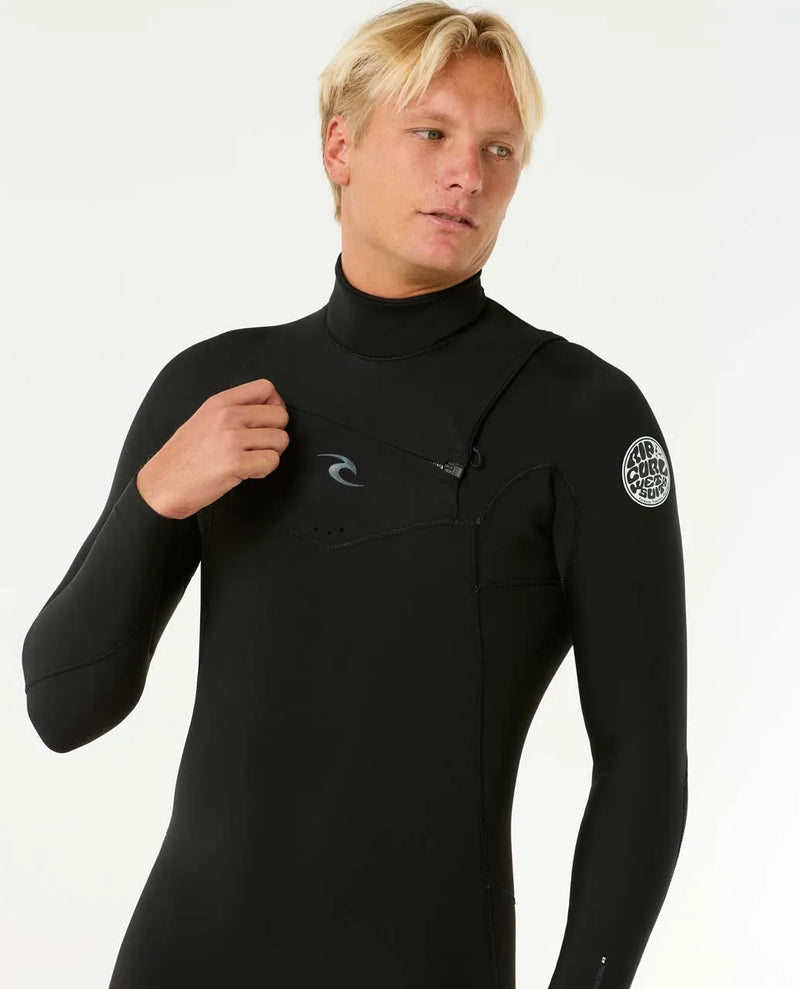 Load image into Gallery viewer, Rip Curl Men&#39;s Dawn Patrol 4/3 Chest Zip Wetsuit Black 16QMFS-0090
