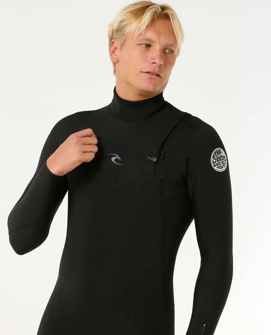 Rip Curl Men's Dawn Patrol 4/3 Chest Zip Wetsuit Black 16QMFS-0090