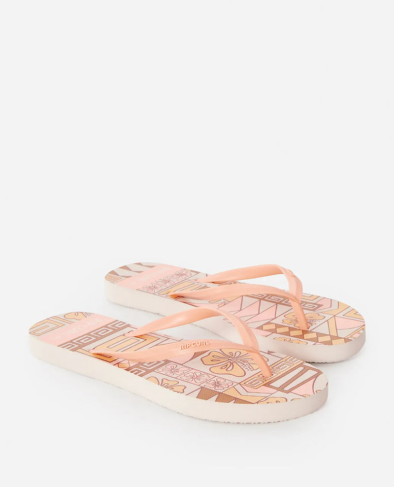 Load image into Gallery viewer, Rip Curl Women&#39;s Block Party Bloom Open Toe Flip Flops Bright Peach 16KWOT-2116
