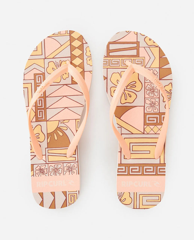 Load image into Gallery viewer, Rip Curl Women&#39;s Block Party Bloom Open Toe Flip Flops Bright Peach 16KWOT-2116
