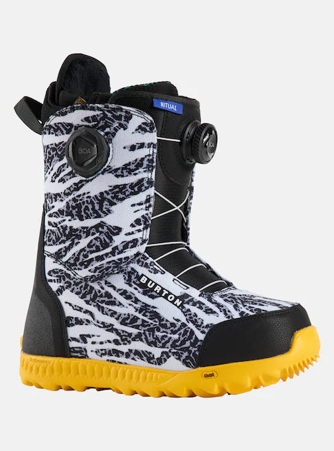 Burton Women's Ritual BOA® Snowboard Boots Zebra/Goldenrod 17125003961