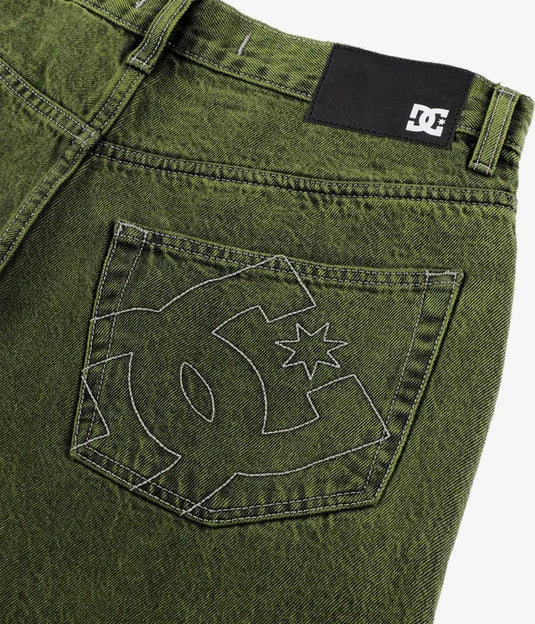 DC Men's Worker Baggy Denim Bronze Rins - Wide Leg Jeans Bronze Green EDYDP03430-GQQ0