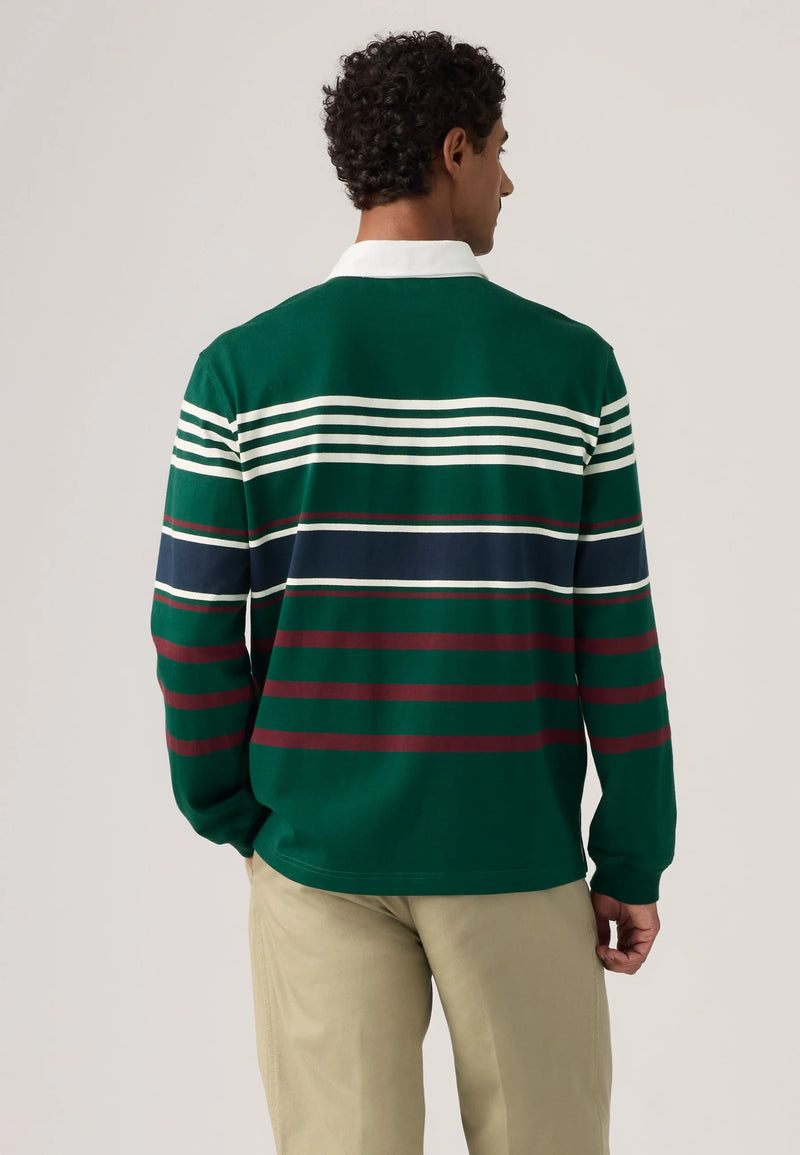 Load image into Gallery viewer, Levi's Men's Union Rugby Shirt Amos Stripe Ponderosa Pine A48450038
