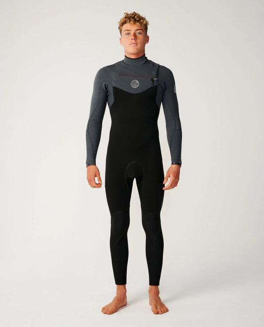Rip Curl Men's Flashbomb 5/3 Chest Zip Steamer Wetsuit Charcoal Grey 17BMFS-0084