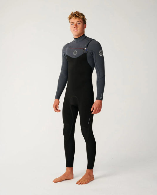 Rip Curl Men's Flashbomb 5/3 Chest Zip Steamer Wetsuit Charcoal Grey 17BMFS-0084
