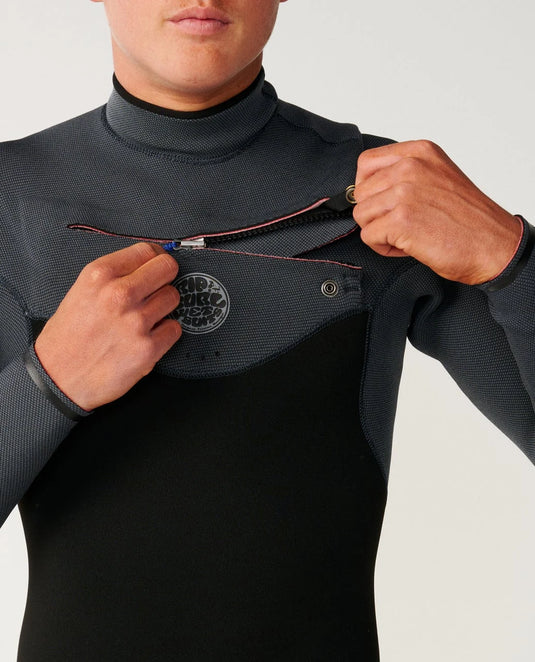 Rip Curl Men's Flashbomb 5/3 Chest Zip Steamer Wetsuit Charcoal Grey 17BMFS-0084