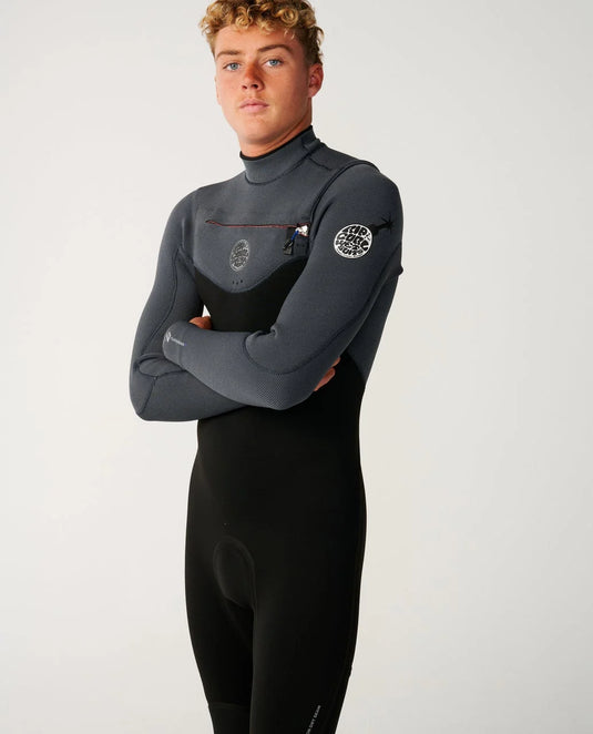 Rip Curl Men's Flashbomb 5/3 Chest Zip Steamer Wetsuit Charcoal Grey 17BMFS-0084