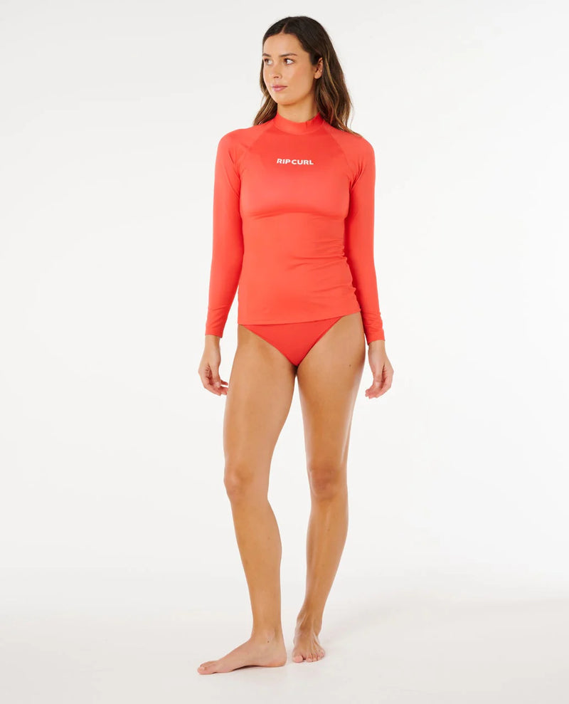 Load image into Gallery viewer, Rip Curl Women's Classic Surf Long Sleeve UV Rash Vest Red 17MWRV_0040
