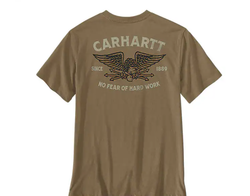 Load image into Gallery viewer, Carhartt Men's Irvine Relaxed Hardwork Eagle T-Shirt Night Fatigue Heather 107777-GR8
