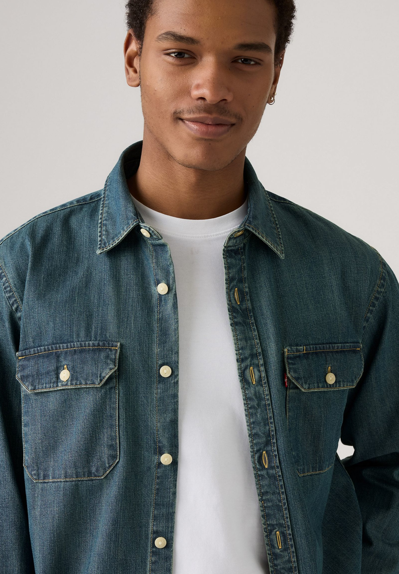 Load image into Gallery viewer, Levi&#39;s Mens&#39; The Jackson Worker Shirt Light Blue 195730269
