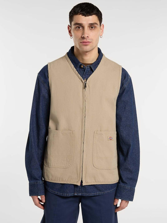 Dickies Men's Canvas Summer Vest Dessert DK0A88GP0DS1