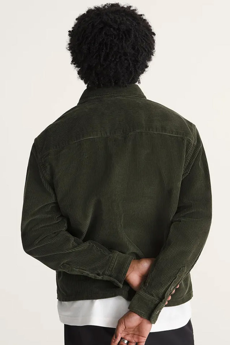 Load image into Gallery viewer, Vans Men's Martinez Cord Overshirt Obsidian Fern VN000UBQFRN
