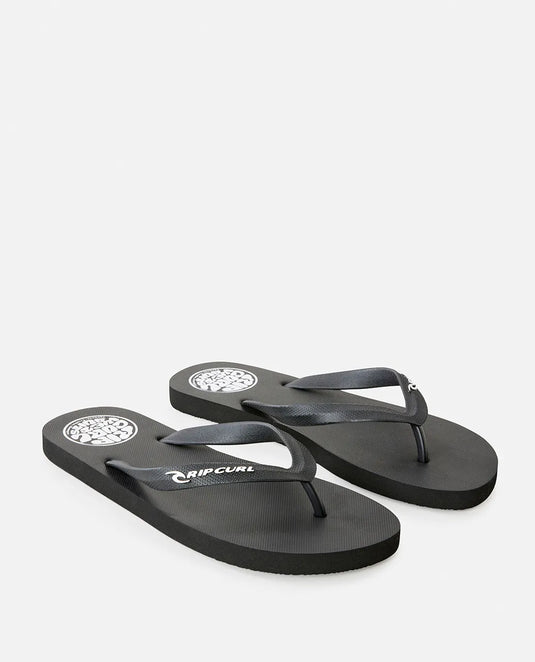 Rip Curl Men's Icons Of Surf Bloom Open Toe Flip Flops Black/White 1AKMOT-0431