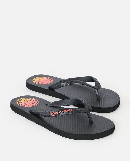 Rip Curl Men's Icons of Surf Bloom Open Toe Sandals Black/Orange 1AKMOT_1163
