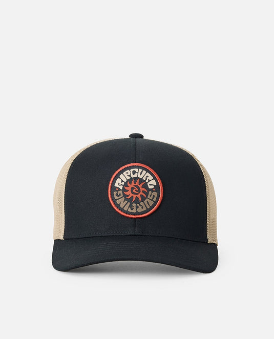 Rip Curl Men's Custom Curve Trucker Cap Black/Khaki 1FMMHE-2864