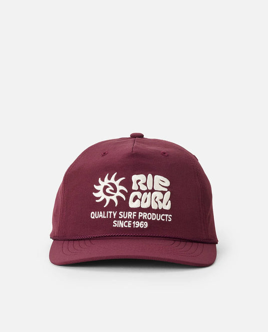 Rip Curl Unisex Pacific Rinse Flexfit Snapback Cap Burgundy 1JGMHE_0043