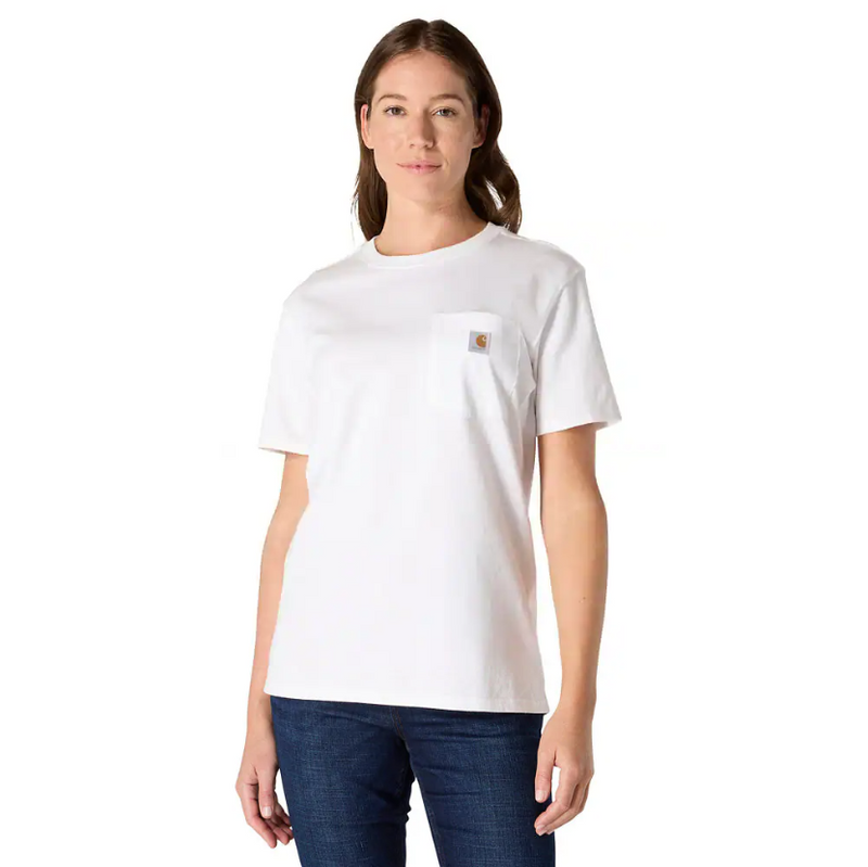 Load image into Gallery viewer, Carhartt Women's Heavyweight Pocket T-Shirt White 103067-100
