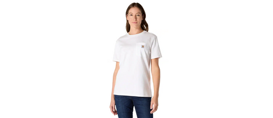 Carhartt Women's Loose Fit Heavyweight Short-Sleeve Pocket T-Shirt White 103067-100
