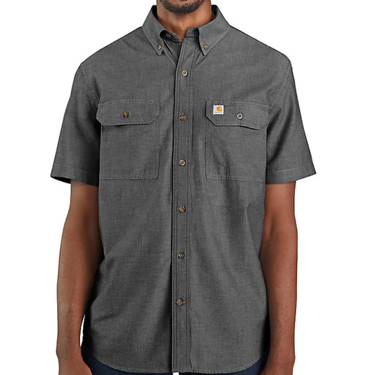 Carhartt Men's Fort Loose Short Sleeve Shirt Black Chambray 104369-BKC
