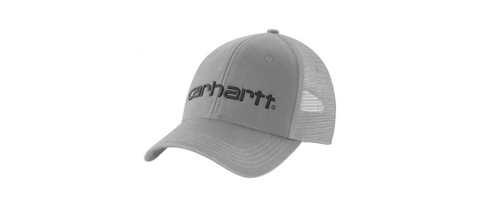 Carhartt Men's Canvas Mesh-Back Logo Graphic Cap Asphalt/Black 101195-E58