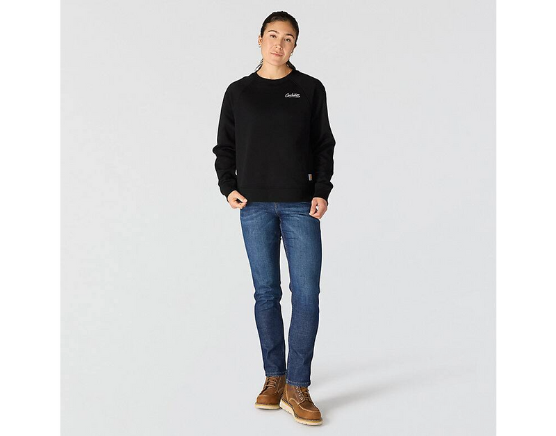 Load image into Gallery viewer, Carhartt Women's Sawyer Crewneck Sweatshirt Black 107415-BLK
