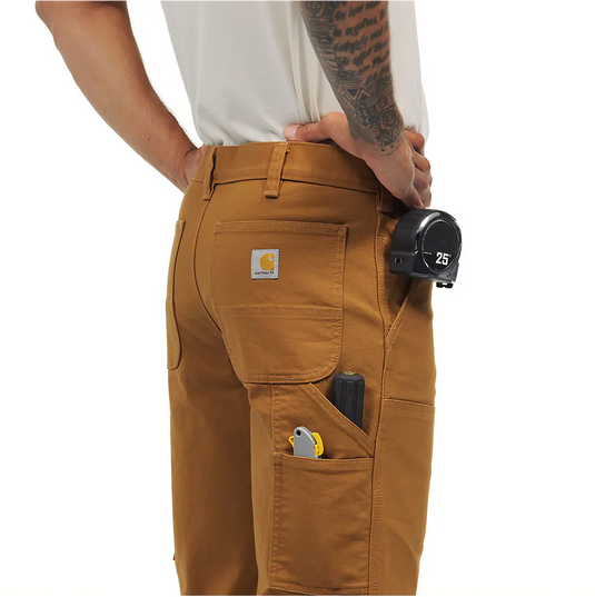 Carhartt Men's Relaxed Straight Rugged Flex Duck Double-Front Dungaree Brown 103334-211