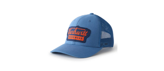 Carhartt Unisex Rugged Flex Twill Mesh Back Script Patch Cap Dark Tranquil Blue 106738-HS0