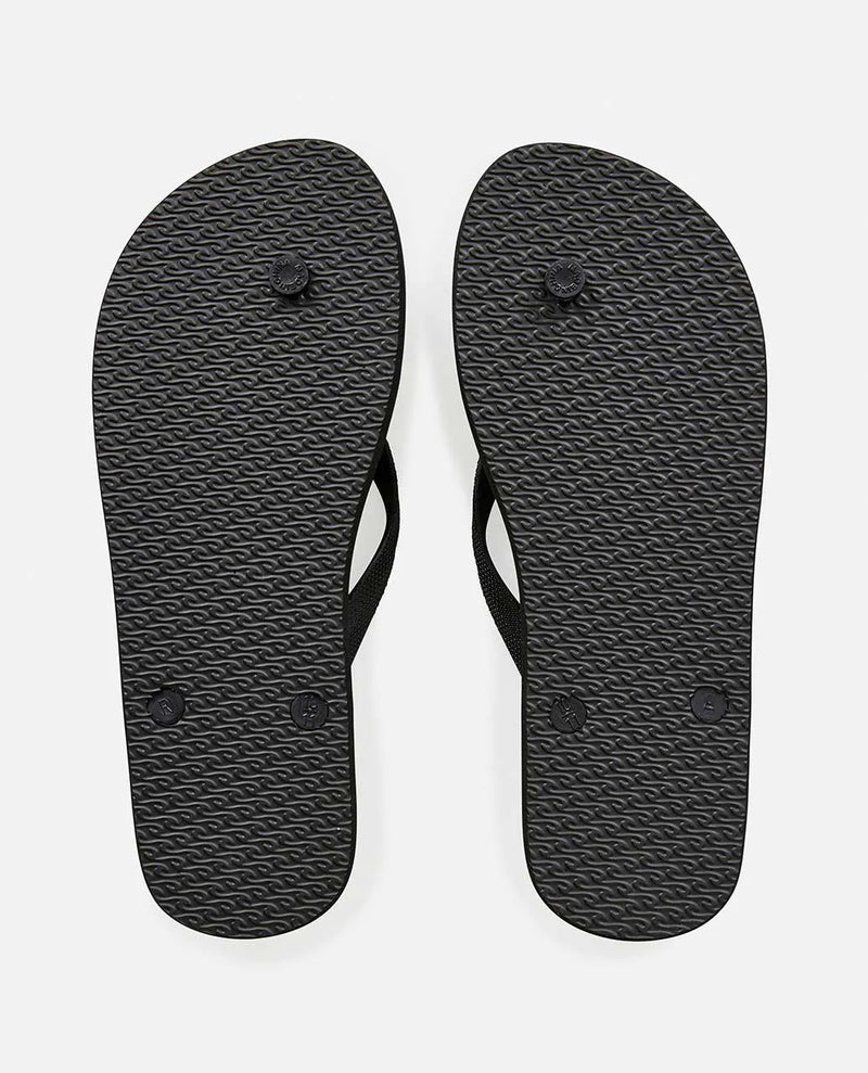 Load image into Gallery viewer, Rip Curl Men&#39;s Icons Of Surf Bloom Open Toe Flip Flops Black/White 1AKMOT-0431
