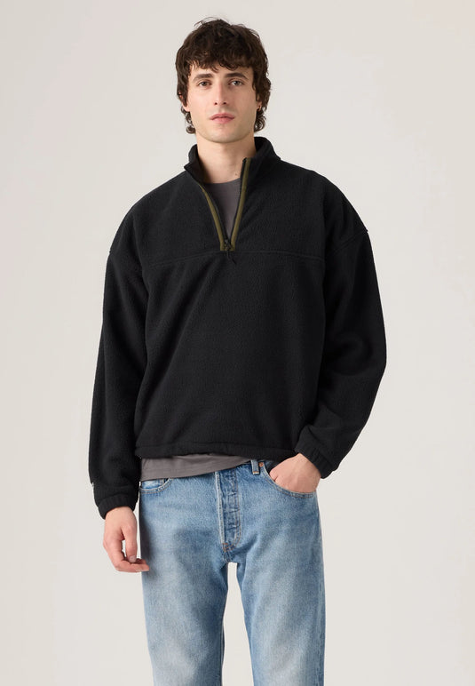 Levi's Men's Redwood Half Zip Fleece Black 00844M0000