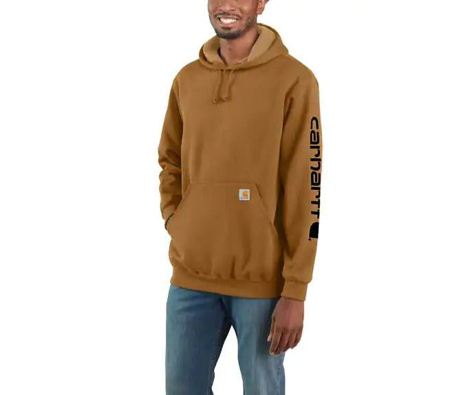 Carhartt Men's Loose Fit Midweight Logo Sleeve Graphic Sweatshirt Brown K288-BRN
