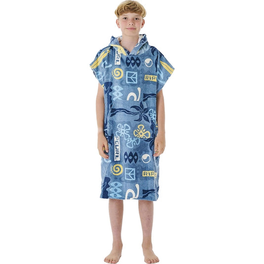Rip Curl Kids' Printed Hooded Towel Light Blue 003TBO-1080