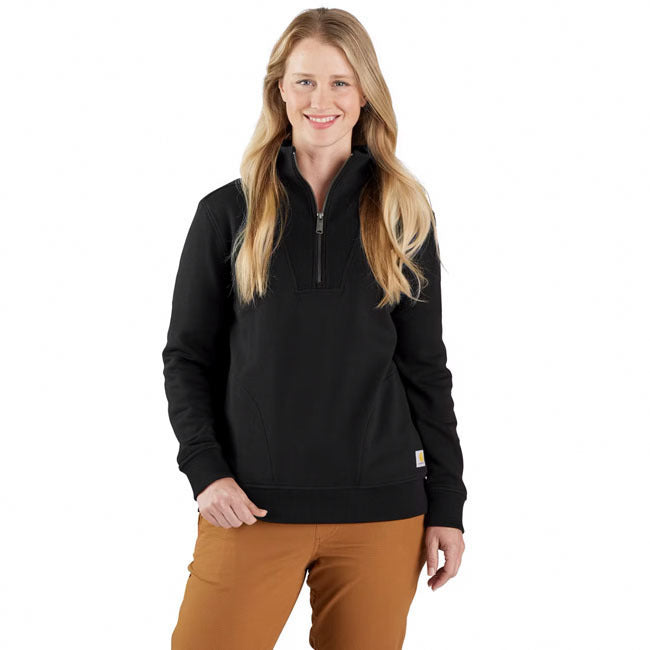 Carhartt Womens' Relaxed Fit Midweight Half-Zip Sweatshirt Black 106451-N04